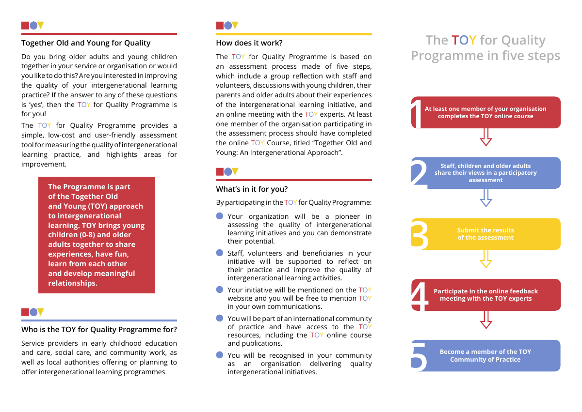Interno della brochure in inglese