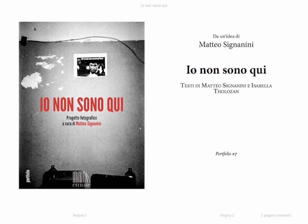 Io non sono qui — dettaglio dell’impaginato